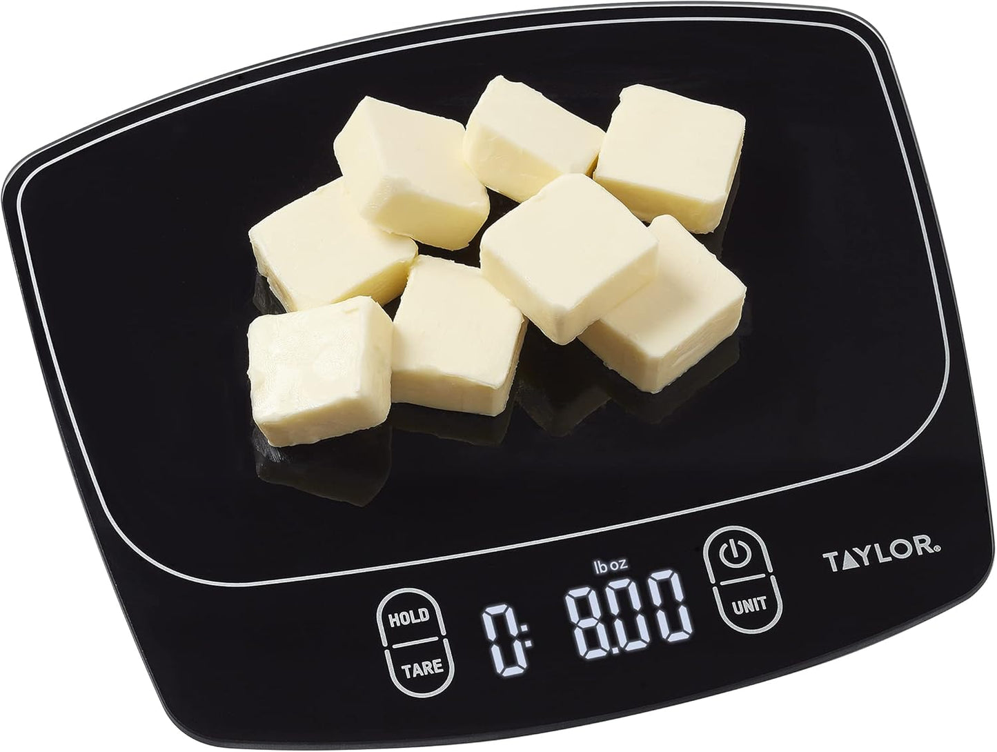 Taylor Waterproof Digital Kitchen Scale, 11 pounds, Black