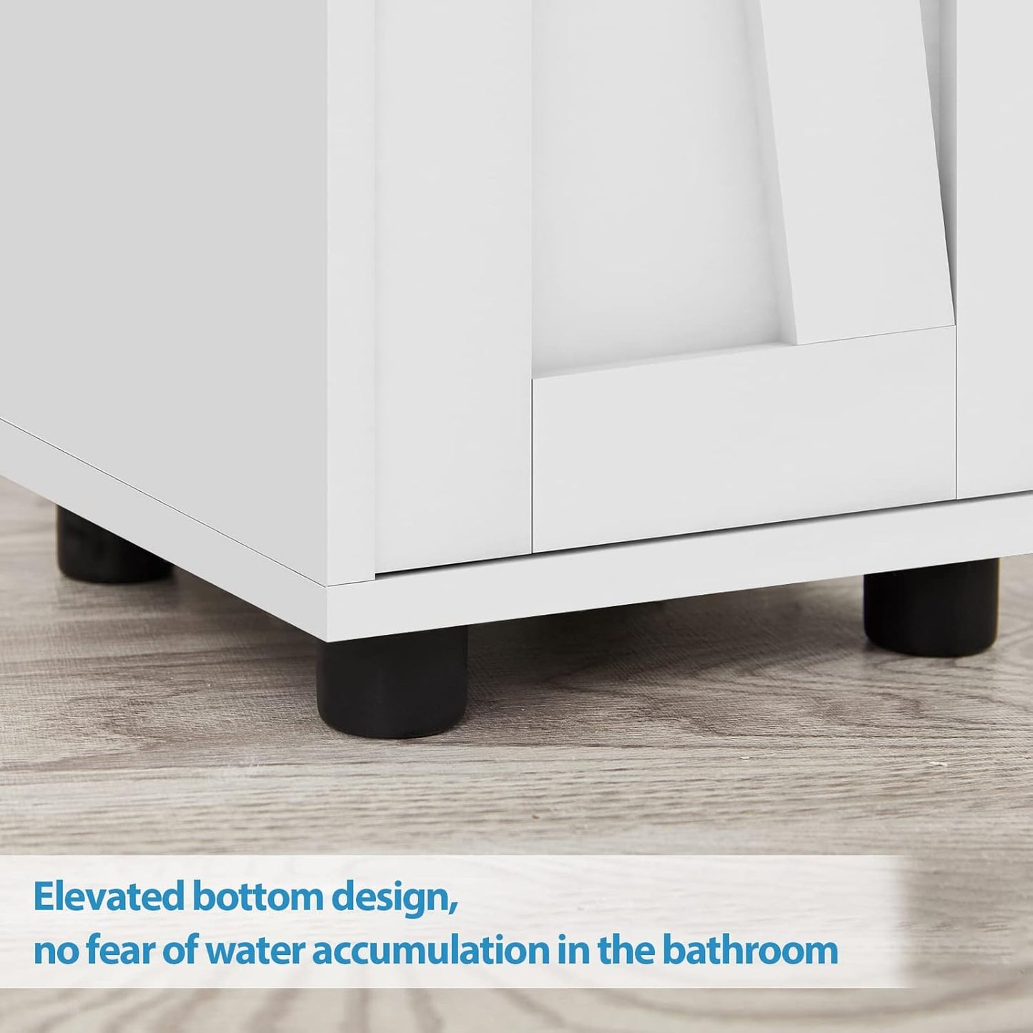 Tall Bathroom Storage Cabinet with Adjustable Shelves, Narrow Storage Cabinet with 2 Doors, Drawer, Toilet Paper Holder, Slim Storage Cabinet for Small Space, Kitchen, Laundry, Entryway, White