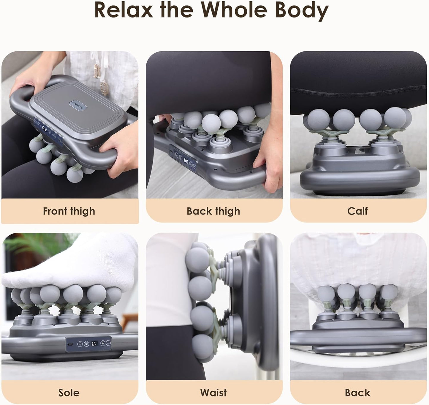 16 Head Massage Gun Set, Deep Tissue Percussion Massager, 2600mAh Electric Massage Tools with 9 Styles & Levels, Dark Grey