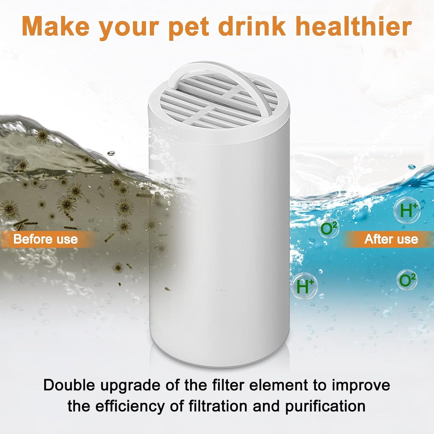 Sweetude 36 Pack Pet Charcoal Filters Pet Fountain Filter Replacement Charcoal Water Filter Compatible with Drinkwell 360 and Drinkwell 360 Stainless Steel Multi Fountain for Dog Cat
