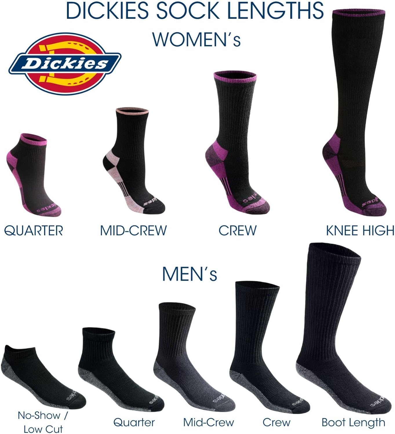 Dickies Women's Dri-Tech Fashion Moisture Control Crew Socks (6, 12 Pairs)