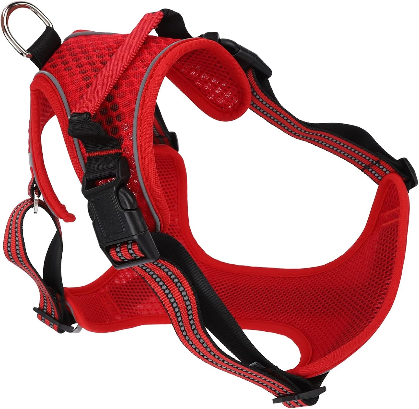 Dog Vest, Adjustable Breathable Reflective Dog Vest with Alloy Traction Buckle Harness Medium Sized Harness for Large for Outdoor Walking, Running, Training (L)