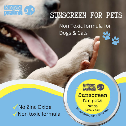 SPF 30 Pet Sunscreen | sun Protection For Pets 60 ML | Moisturising Sunscreen For Dogs And Cat Non-Toxic Formula Dog Nose | Dog Paw Balm Sun Cream Balm | Dog Sun Protection