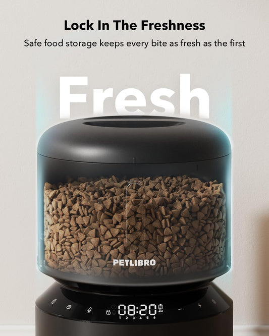PETLIBRO Automatic Cat Feeder – 3L Programmable Pet Food Dispenser with Airtight Storage, Timed Portion Control, Voice Meal Call & Dual Power Supply, Clog-Free Healthy Feeding for Cats & Small Dogs