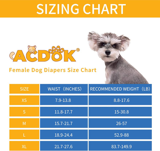 Washable Female Dog Diapers, Reusable Pet Diapers and Puppies Dogs Heat Panties for Girl Dogs Menstrual Periods Dog Pants for Dogs in Incontinence or Excitable Urination (X-Large Size, 3 Packs)