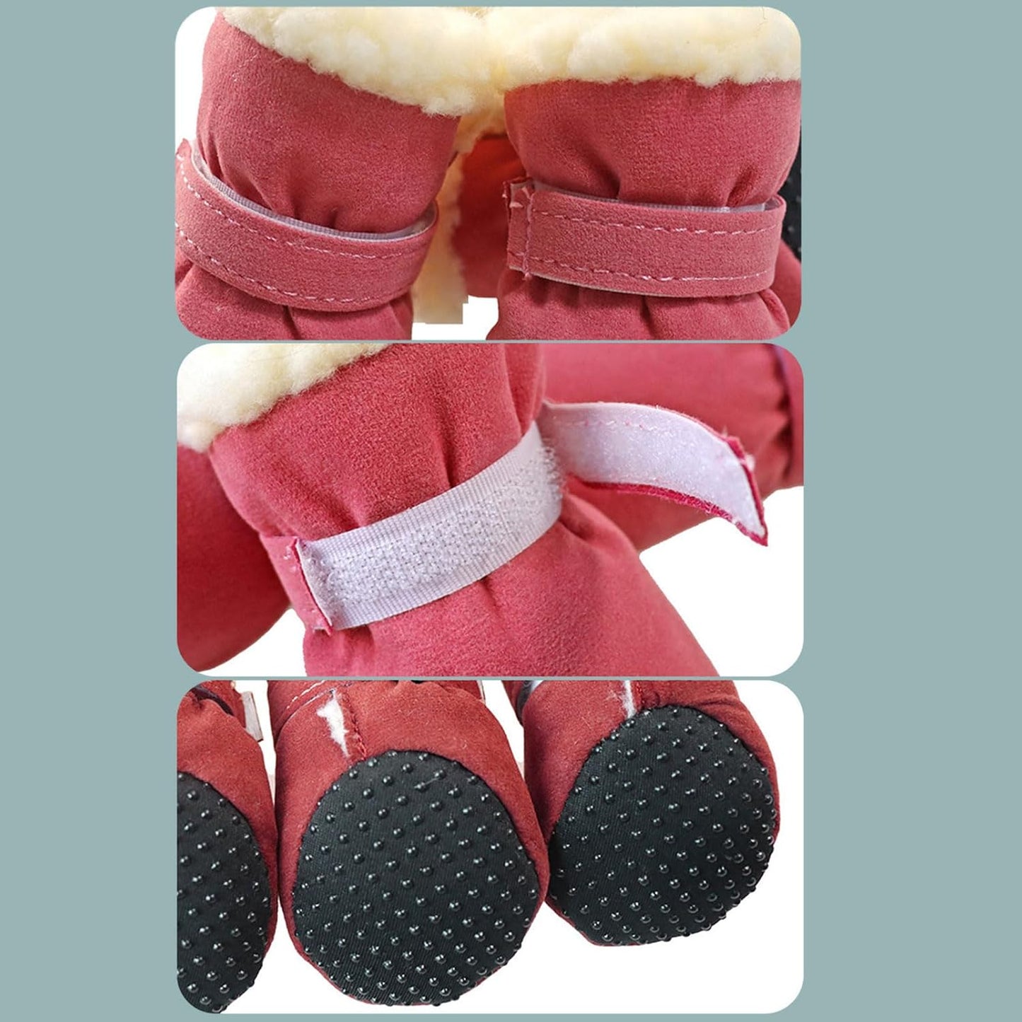 Winter Warm Pet Shoes 4pc/Set Dog Booties Snow Walking Puppys Booties Shoes Casual Fashion No-Slip Dog Shoes