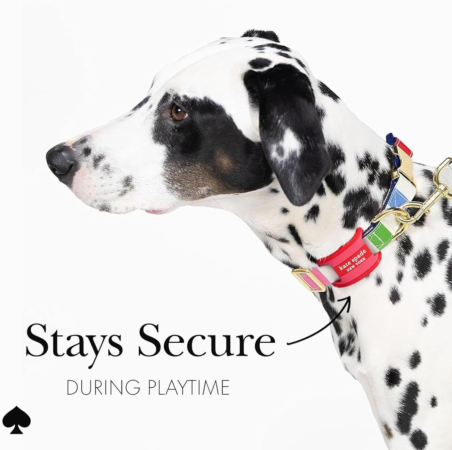 kate spade new york Airtag Dog Collar Holder - Waterproof Silicone Airtag Holder Dog Tag - Seaside Stripe
