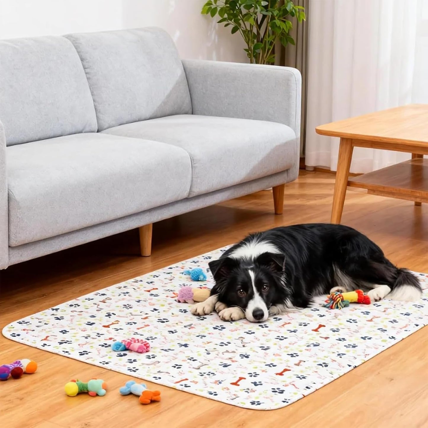 Washable Puppy Pads with Pheromones, Dog Pads Washable, Reusable Pet Training Pads for Dogs and Cats, Includes Hair Removal Glove and Flea Comb, 15.7 x 23.6 Inches White 3-Piece Set