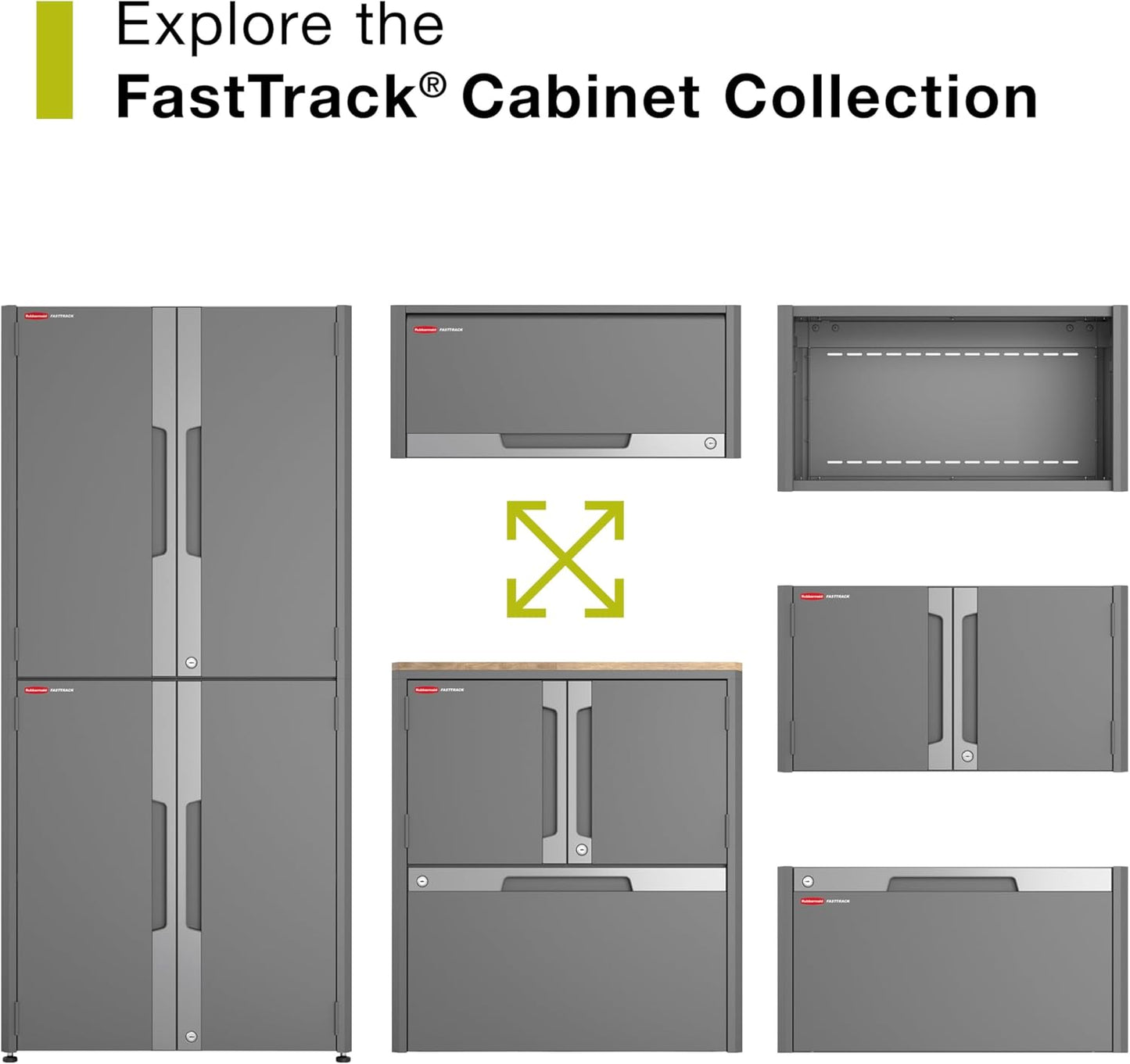 Rubbermaid FastTrack Overhead Wall Cabinet, Storage Cabinet, Garage Storage Systems, Garage Organization