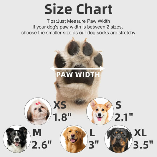 Dog Socks Shoes to Prevent Licking Paws for Hardwood Floors, Pet Booties for Hot Pavement with Grip Traction Control, Winter Boots & Paw Protectors for Small Medium Large Senior Dogs,Black M