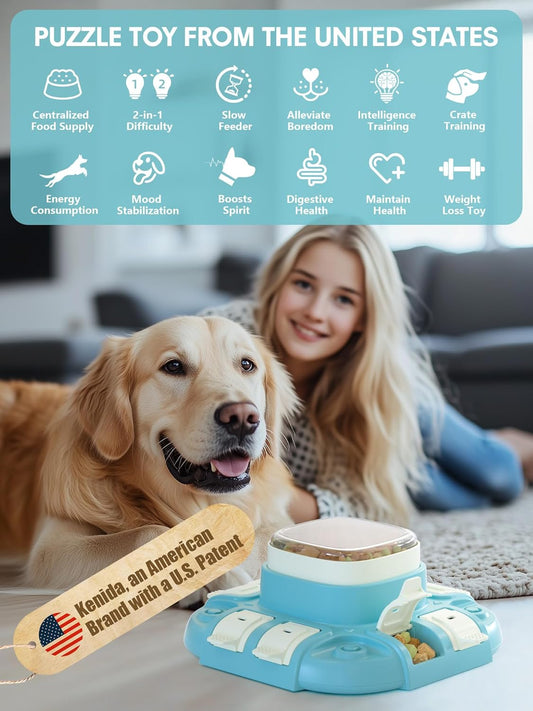 Dog Puzzle Toy - Puzzle Toys for Dogs 2 Levels, Dog Treat Puzzles Toys for IQ Training & Brain Stimulation, Slow Feeder as Gifts for Puppies, Cats, Dogs