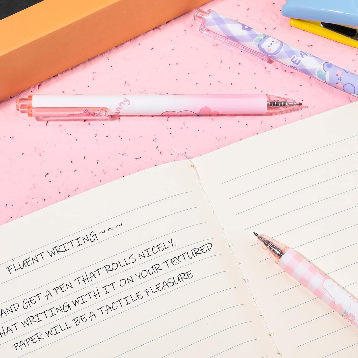 Qualirey 12 Pcs Kawaii Gel Ink Pen 0.5 mm Black Ink Kawaii Pens Retractable Fine Ballpoint Pen Stylish School Supplies for Boys Office Girls Stationery Supplies Gift(Blossomy)