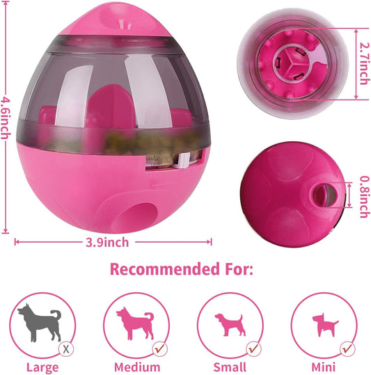 AIBOONDEE Automatic Pet Slow Feeder Treat Ball, Cat Dog Toy for Pet Increases IQ Interactive, Food Treat Dispensing Dog Toy(Rose)