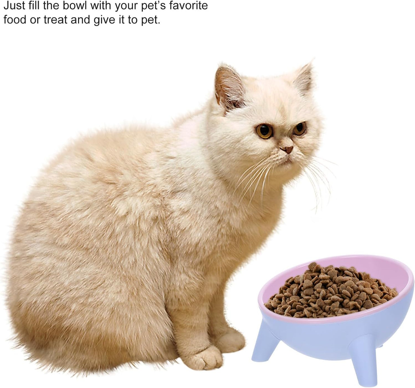 Milisten Stable Cat and Dog Feeding Bowl Set, 15° Tilted Raised Plastic Pet Water Feeder, Spill-Resistant Pink Dual Bowls for Cats and Small Dogs