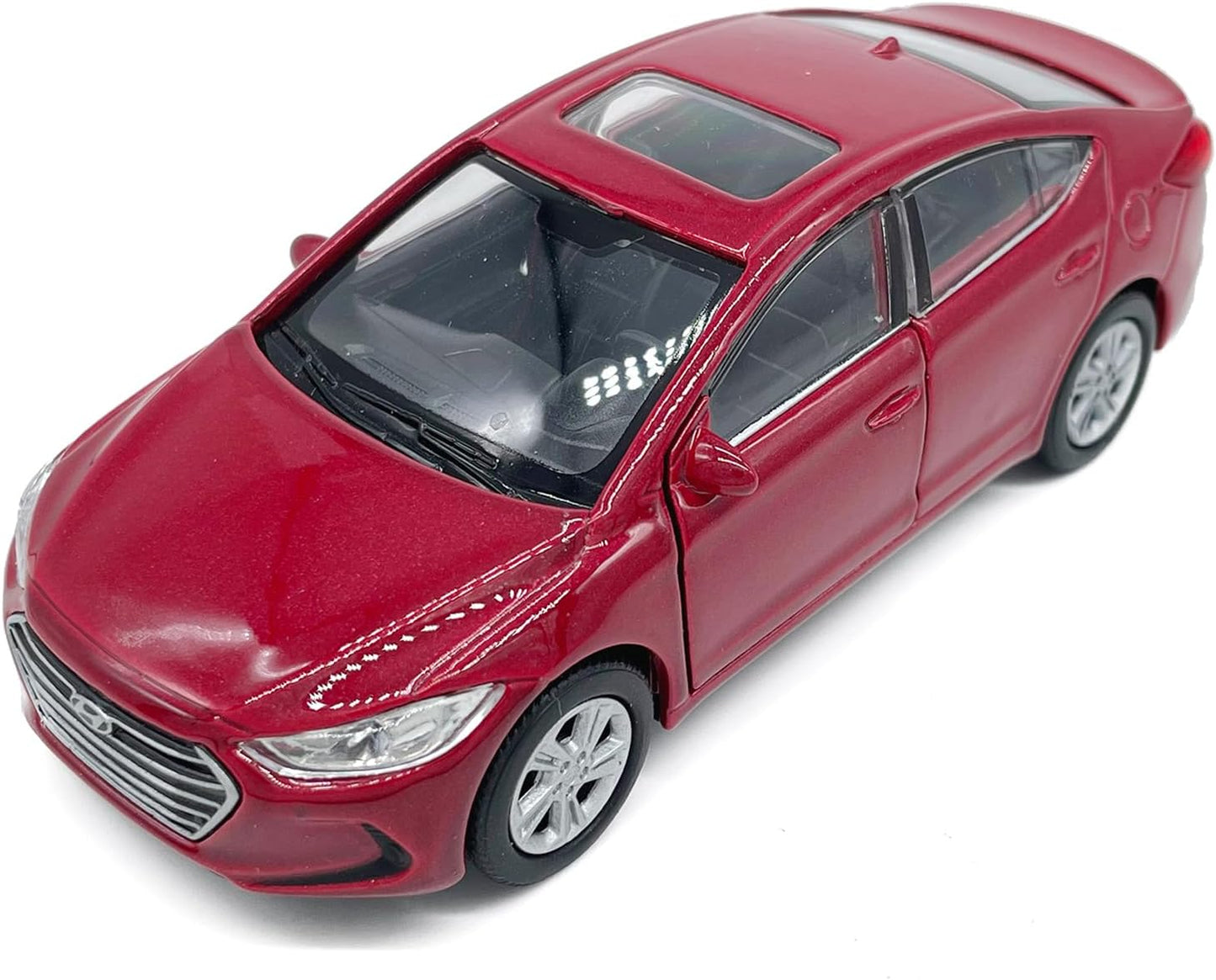 1:36 Scale Elantra Toy Car Model Metal Diecast Toy Vehicle, Doors Open Pull Back, Toys for Boys 3 4 5 6 7 Year Old Toddler Kids Gifts, Men Collection, Home Office Décor Cake Topper, Red
