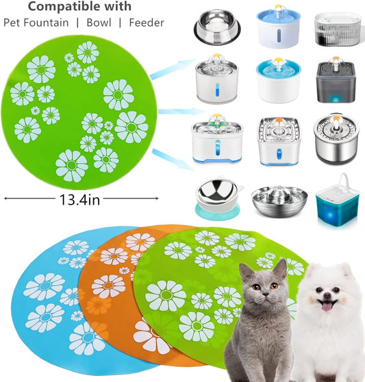 YAYOU Silicone Pad for Pet Water Fountains, Grey, GRAY