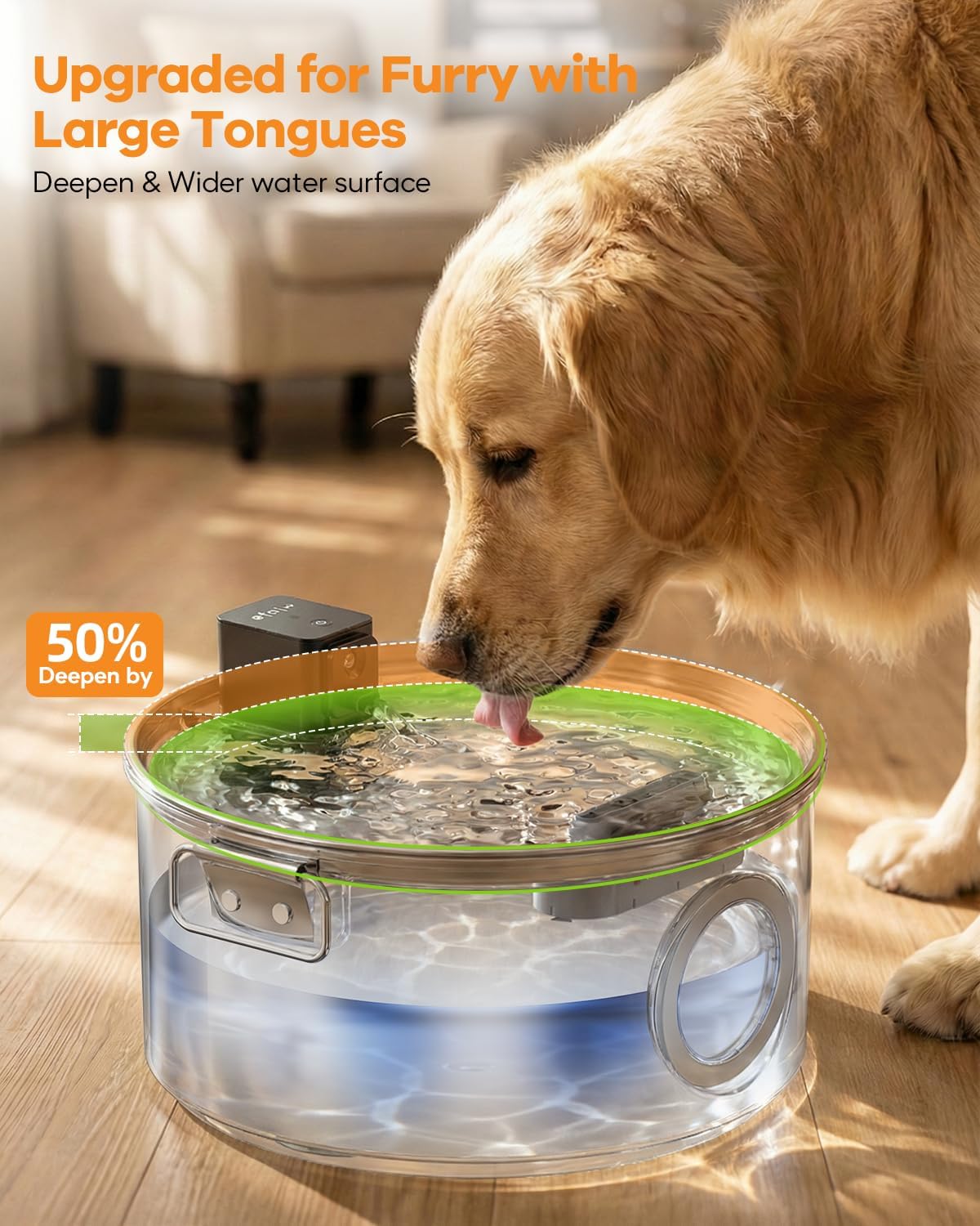 3.4Gal Wireless Automatic Dog Water Fountain for Large Dogs,12L Stainless Steel 3 Modes Dog Fountain Water Bowl Dispenser, Multi Large Pet Water Fountain Ultra Quiet & Multi-Filteration