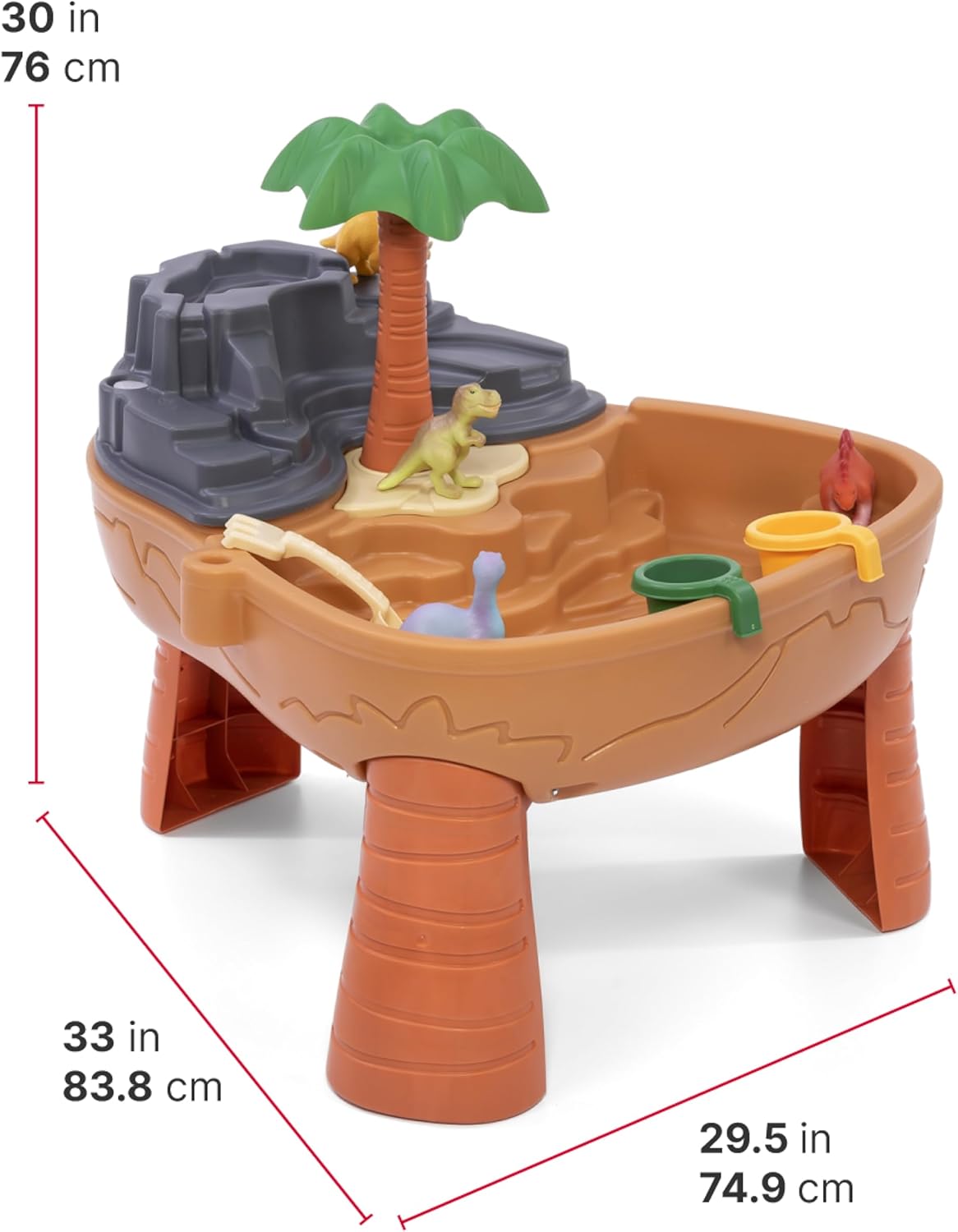 Step2 Dino Dig Sand and WaterTable, Kids Activity Sensory Playset, Summer Outdoor Toys, 7 Piece Water Toy Accessories, For Toddlers 2-5 Years Old