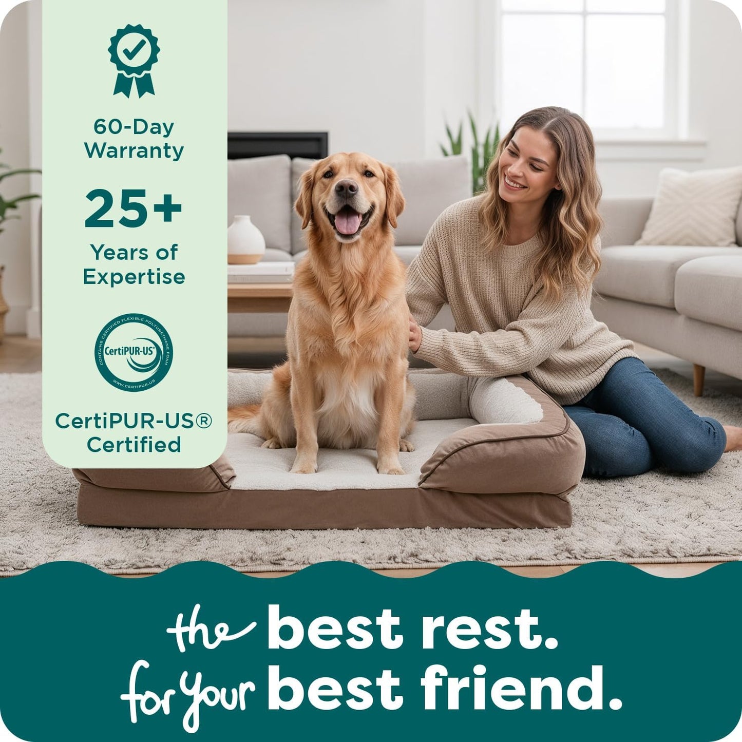 FurHaven Cooling Gel Dog Bed for Large Dogs, Perfect Comfort Sofa Bed, Cool Gel-Top Foam & Solid Orthopedic Foam Base for Joint Support, Removable Washable Cover, Jumbo XL, Plush & Velvet, Brownstone