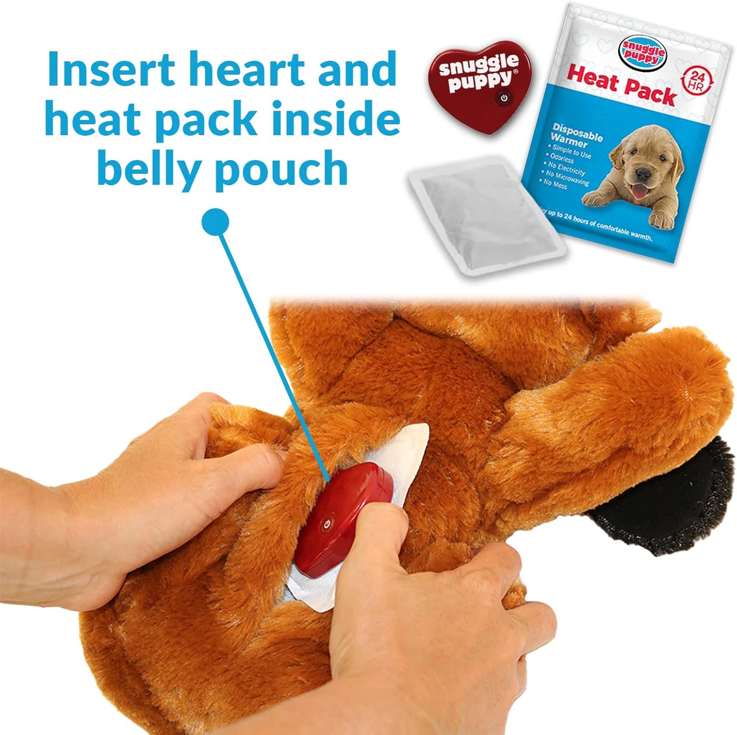 Snuggle Puppy Original Heartbeat Puppy Toy with Real-Feel Pulse and Heat Pack, Plush Comfort Dog Toy for Crate Training, First Nights, and Sleep