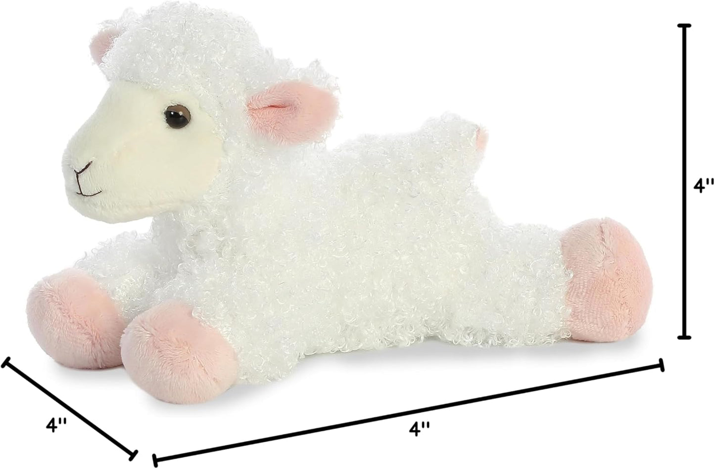 Aurora® Adorable Mini Flopsie™ Lana™ Stuffed Animal - Mini Companions Ready for Playful Adventures - for Kids All Ages, Toddlers, Adults, and Families - White 8 Inches