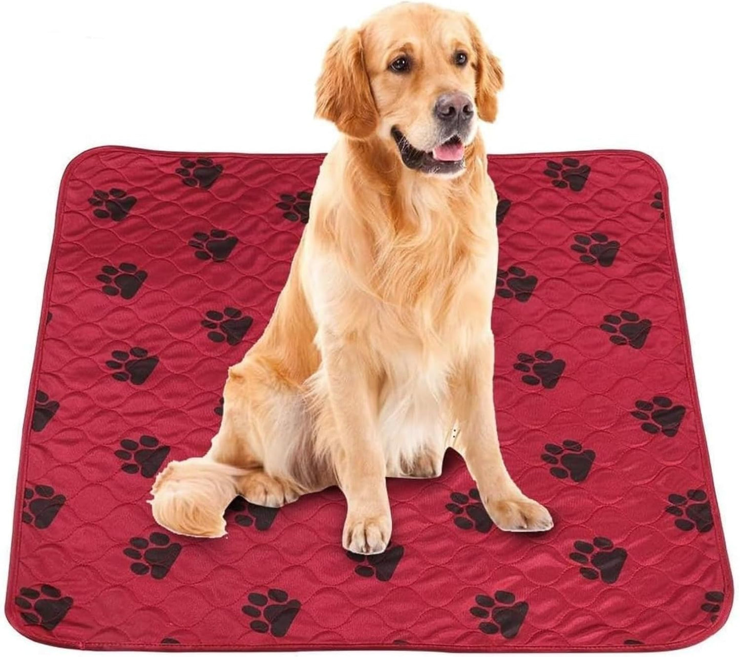 Reusable Dog Pee Pads, Reusable Puppy Pads Washable Pee Pads for Dogs Waterproof Training Pads for Dogs, Dog Pee Pad Urine Mat for Pet Dogs Cats(80*90cm-Red)