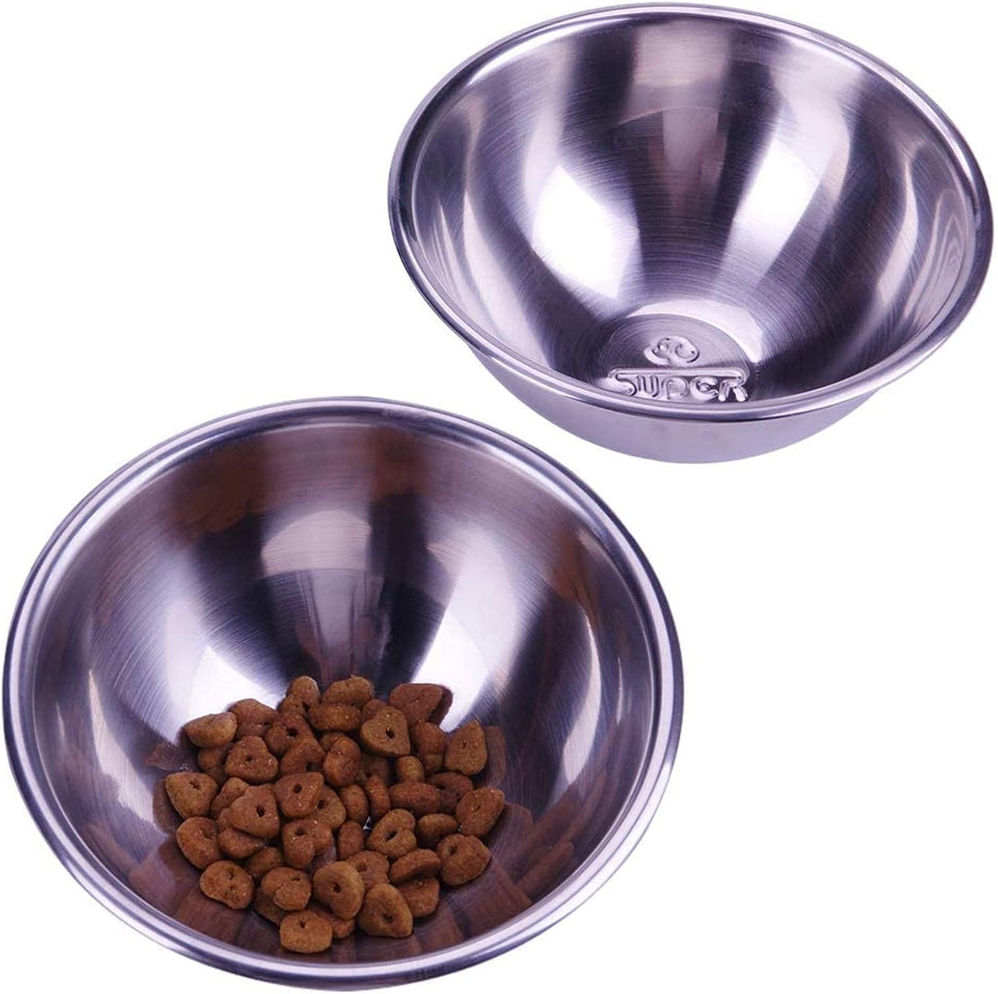 Super Design 2PCS Replacement Stainless Steel Bowls, Match Inner Bowls for Mess Free Slanted Dog Cat Bowl, Tilted Angle Bulldog Bowl Pet Feeder, Easier to Reach Food S