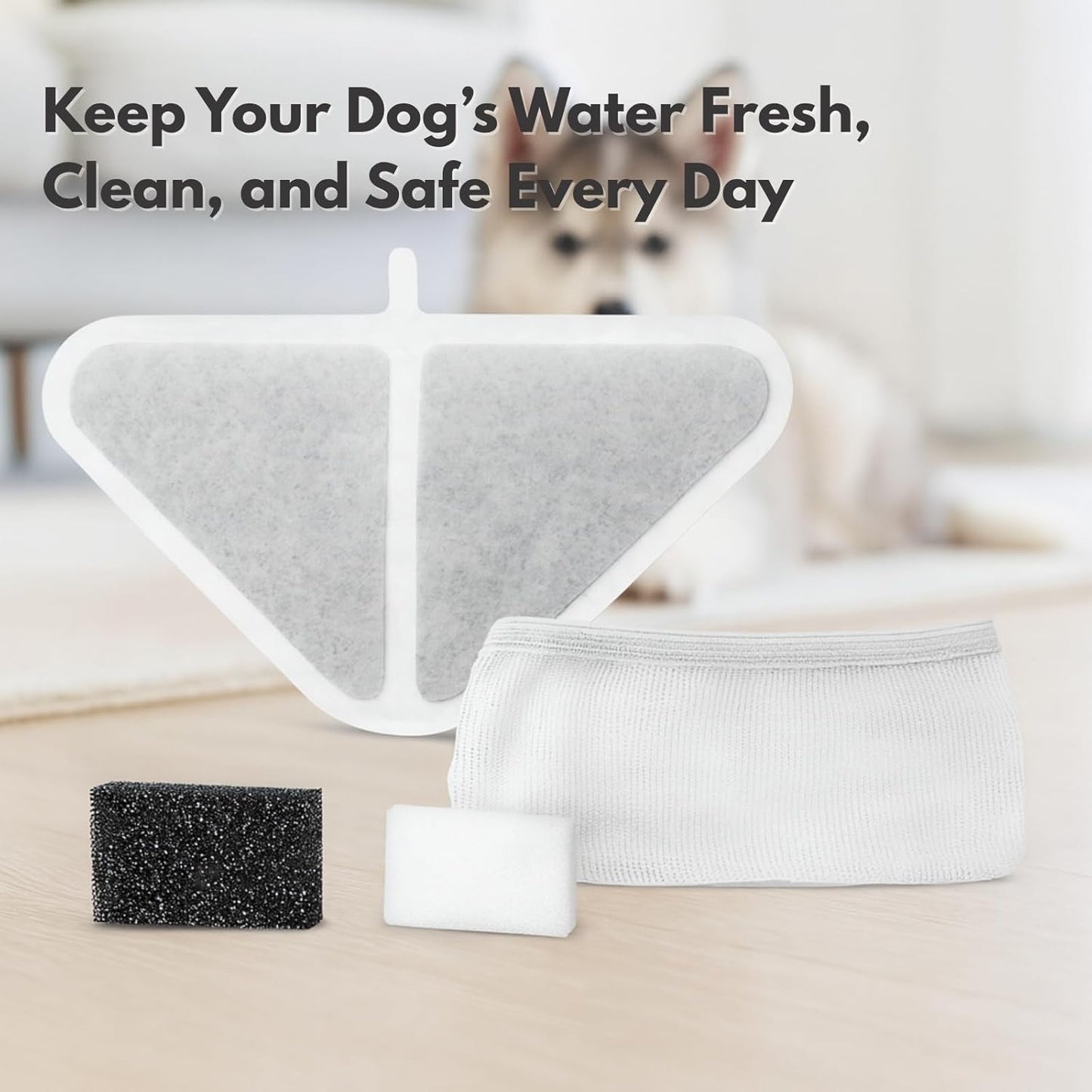 Nispira Pet Fountain Filter Replacements for Kastty 230oz/7L GISOFIK Dog Cat Water Fountain, 5-Layer Filtration System for Clean and Fresh Water, 6 Pack