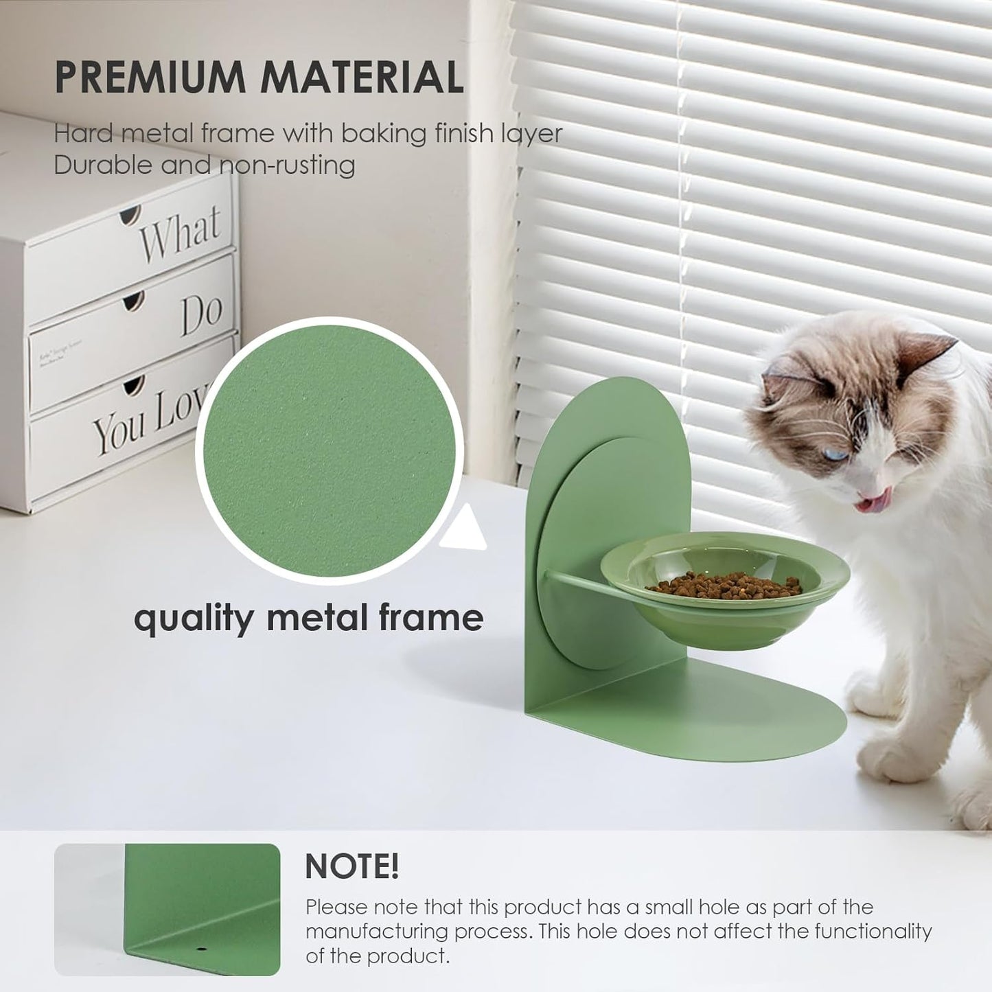 2-Pack Adjustable Cat Bowls with Magnetic Iron Stand & Ceramic Bowls – Dual Height & Angle Adjustable, Non-Slip Design for Comfortable Feeding