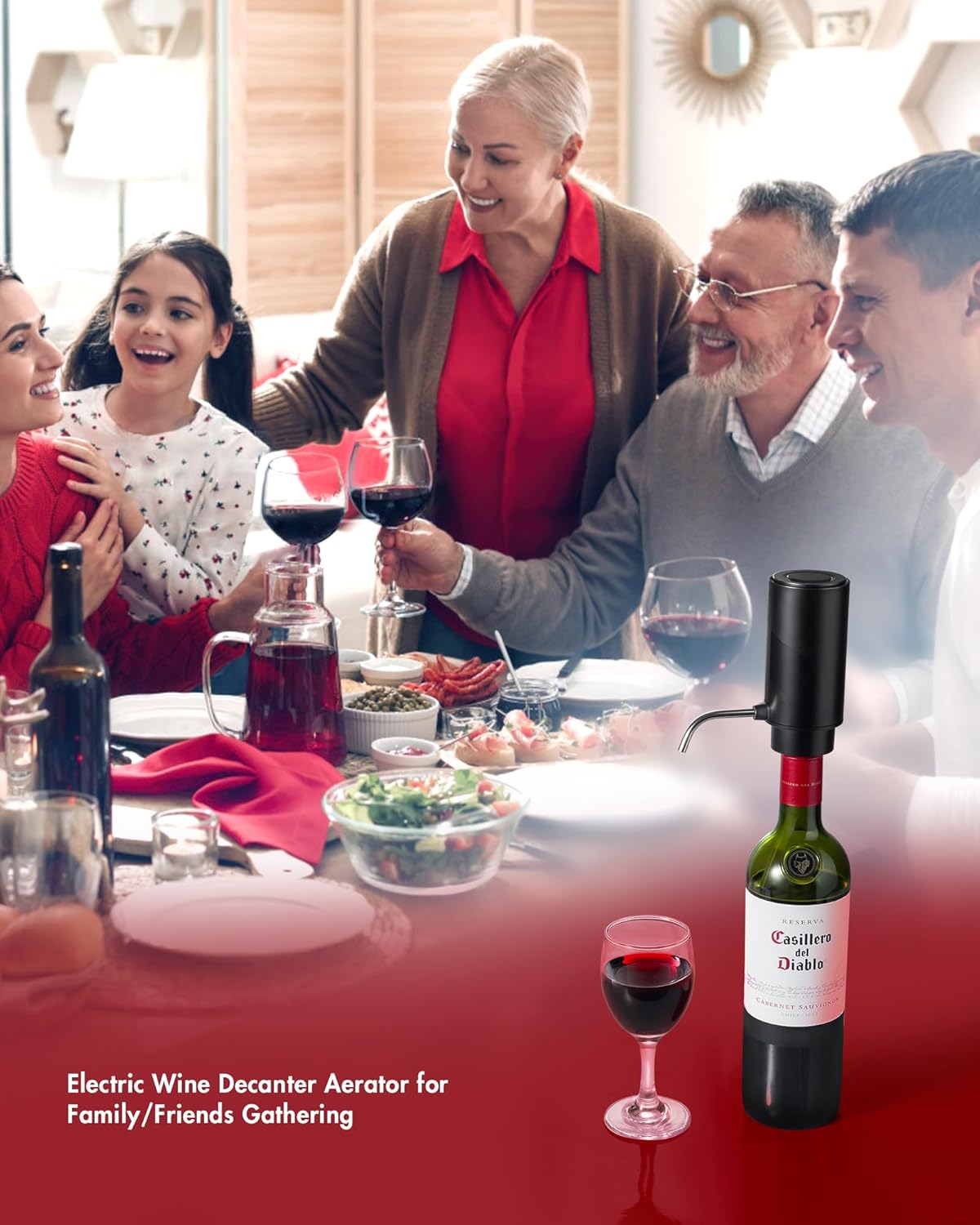 Electric Wine Decanter Aerator Dispenser: Automatic Whisky Bottle Dispenser - One Button Smart Drink Decanter with USB Rechargeable - Wine Air Aerator Pourer Spout for Lovers