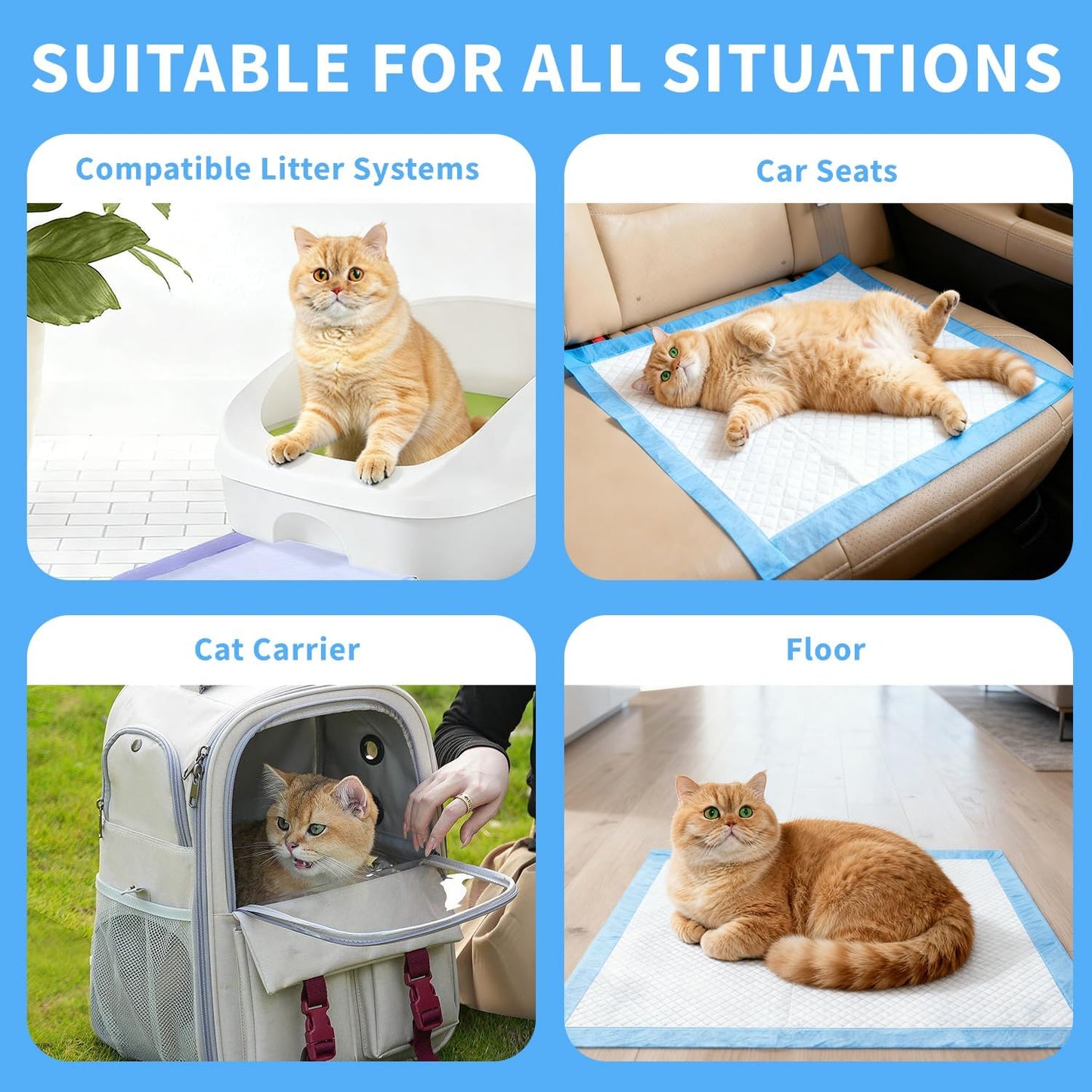 35 PCS Cat Pads, Compatible with Breeze Litter System, Fresh Scent Cat Pee Pads Refills, Ultra Absorbent with Odor Control, 16.9" x 11.7"