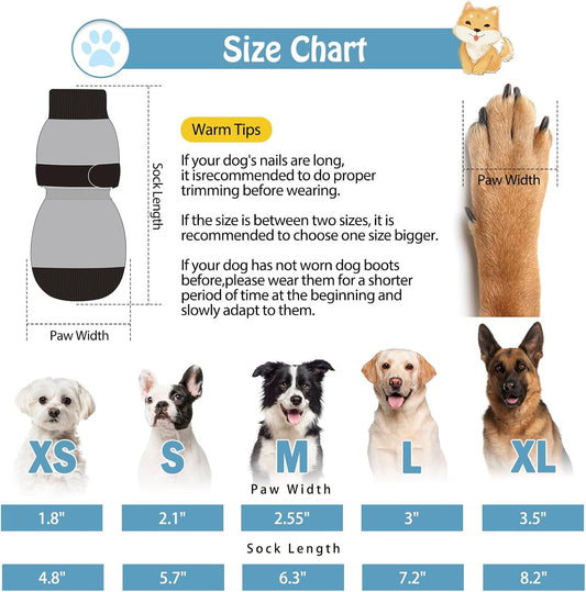 SCENEREAL 6Pcs Anti Slip Dog Socks to Prevent Licking Paws for Hot/Cold Pavement, Dog Grippy Socks for Hardwood Floors, Dog Shoes for Boots & Paw Protectors for Puppy Small Medium Large Senior Dogs