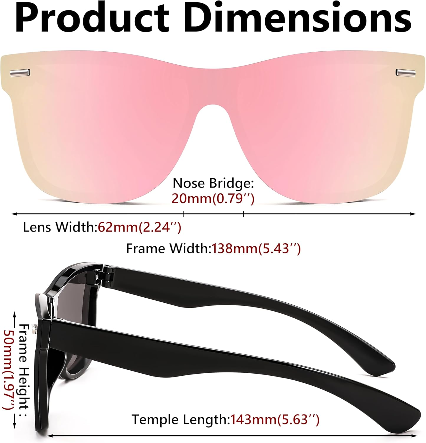 FEISEDY Trendy Rimless Mirrored One Piece Lens Sunglasses Reflective Sun Glasses B4114