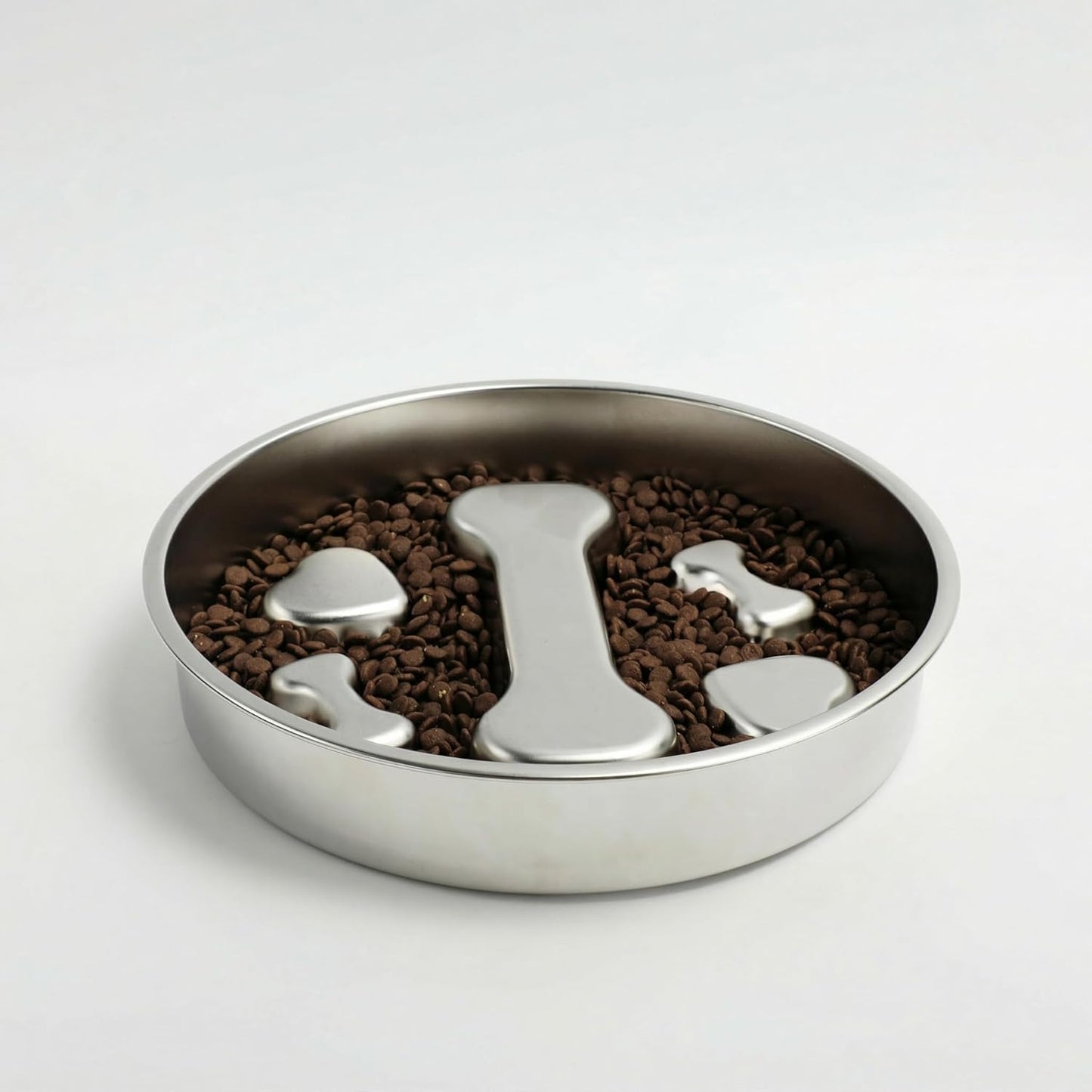 Slow Food Dog Bowl - Special for Small Dogs, Double Layer Stainless Steel Claw Maze Bowl, Non Slip Base, 304 Stainless Steel Dog Food Basin, Helps Slow Eating