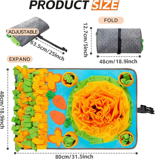 Snuffle Mat for Dogs, 32 X 19 Inches Interactive Dog Toys for Boredom & Slow Eating, Durable Dog Feeder Puzzle Toy, Dog Enrichment Toys for Small Medium & Large Dogs
