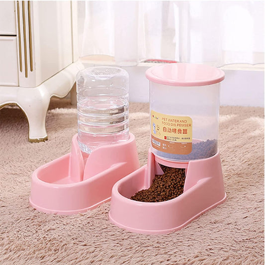 Fountain Automatic Cat Feeder Pet Feeder for Cats Dog Feeder Water Dispenser Cat Food Water Safe Plastic Dog Automatic Feeder Pet Supplies Pet Water Dispenser (Size : Feeders) (Water dispensers)