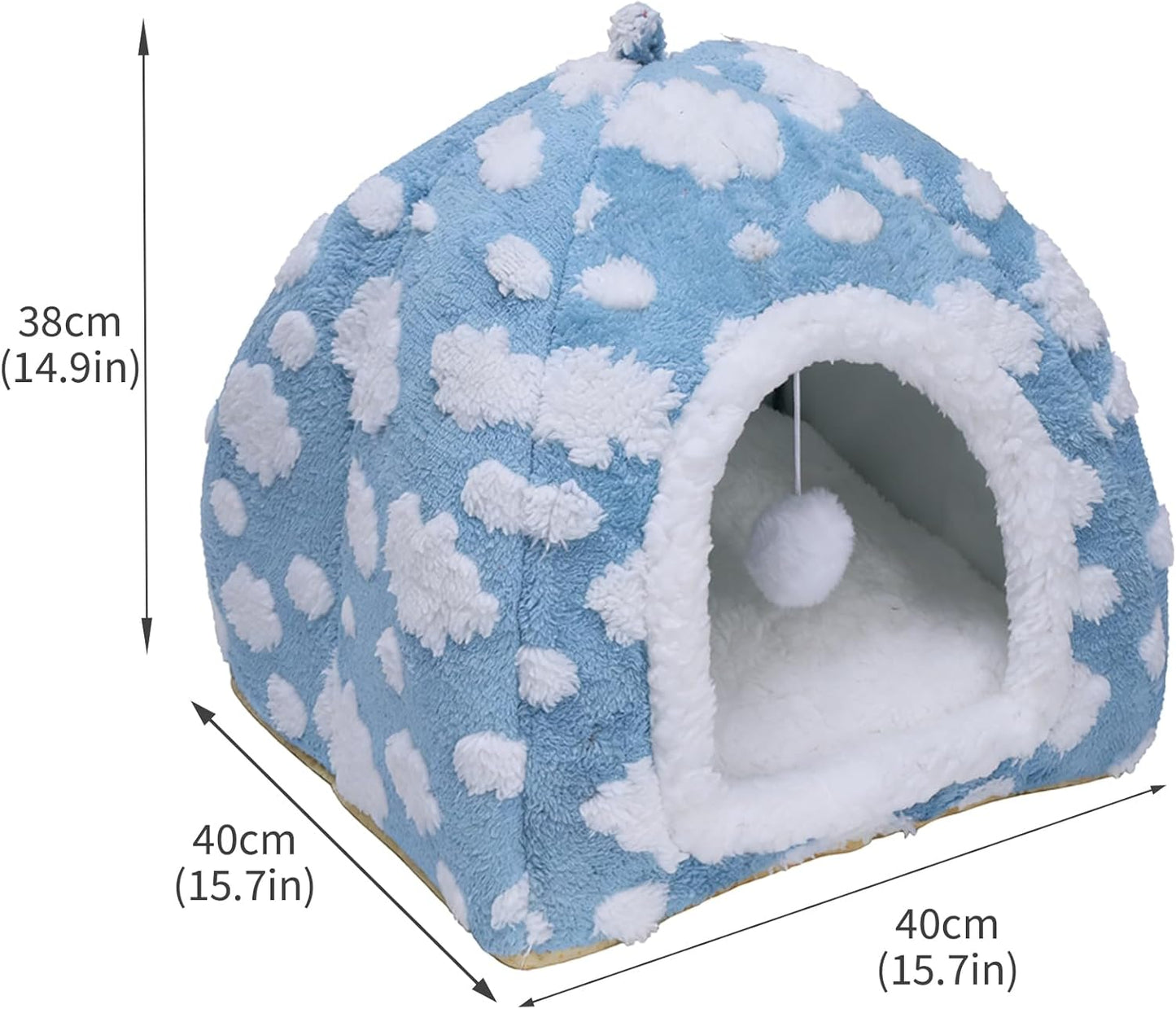 Enclosed Cat Bed Cat Cave for Indoor,Pet Beds Cats House Winter Warm Cozy Tent Washable Small Plush Houses for Soft Kitty Nest Kitten Furniture Removable Cushion Gatos Sleeping Hut