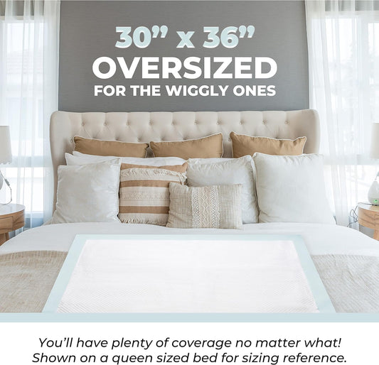 GREEN LIFESTYLE Underpads - Chucks Pads Disposable Adults, for use as Incontinence Bed Pads, Pet Pads, Pee Pads for Dogs, Cats, Bunny, Seniors Bed Pad (Pack of 50 - 30x36)