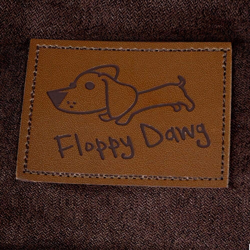 Floppy Dawg XL Dog Bed Replacement Cover. Removable and Machine Washable Cover for Mattress and Rectangular Pillow Beds. 48L x 30W. Brown with Beige Top