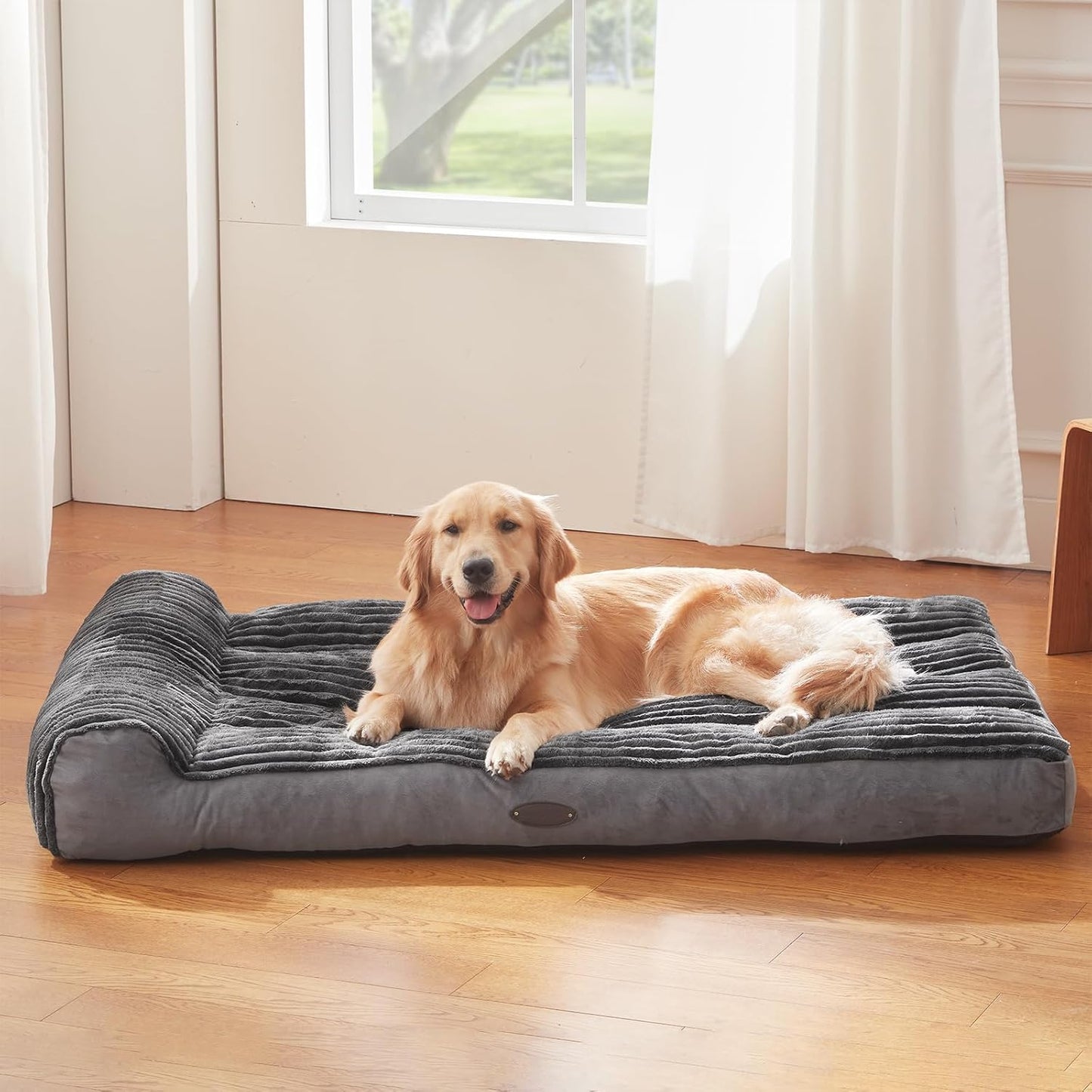 Dog Beds for Large Dogs Breeds,Sofa Dog Bed with Pillow for Crate Kennel, Super Soft Pet Bed for Support Bolster, Comfortable Pet Couch Bed & Non-Slip Bottom