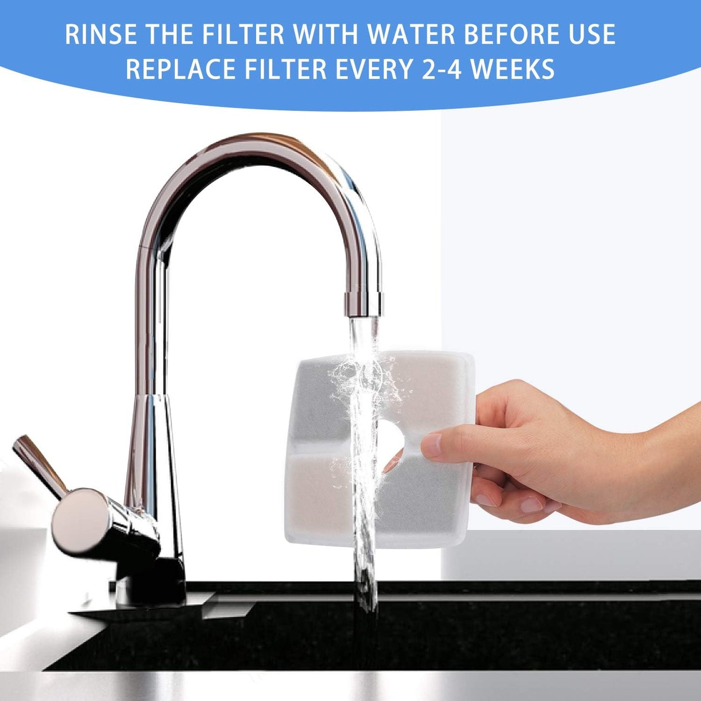 Elliptical Cat Water Fountain Filter, 6 Filters Pack for Stainless Steel Top Elliptical Pet Fountain, 4 Carbon Filters and 2 Sponge Filters