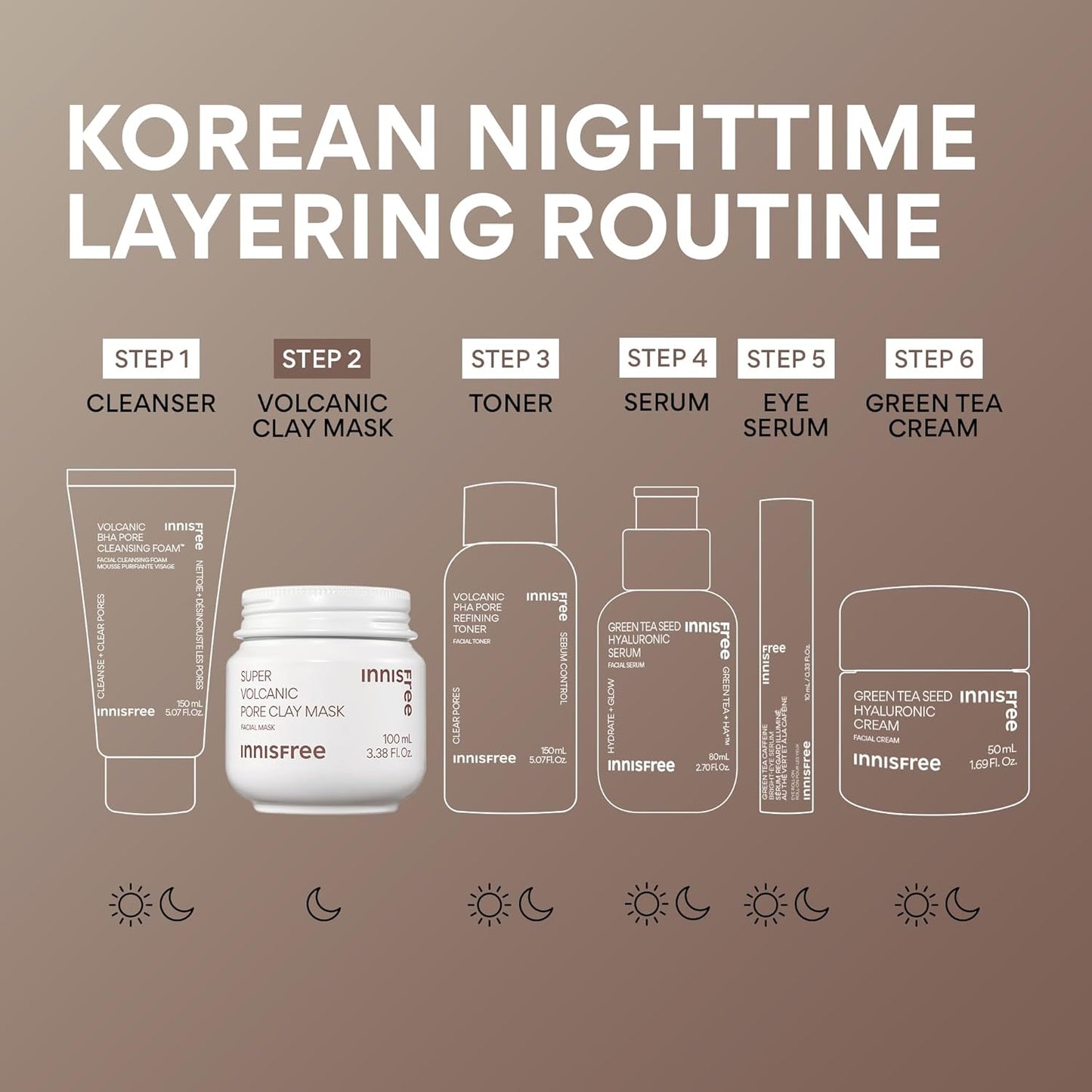 Innisfree Super Volcanic Clay Masks - Pore & Sebum Clay Mask for Oily Skin, Dual Mask for Normal to Dry Skin, Available in Limited Edition & Gift Sets