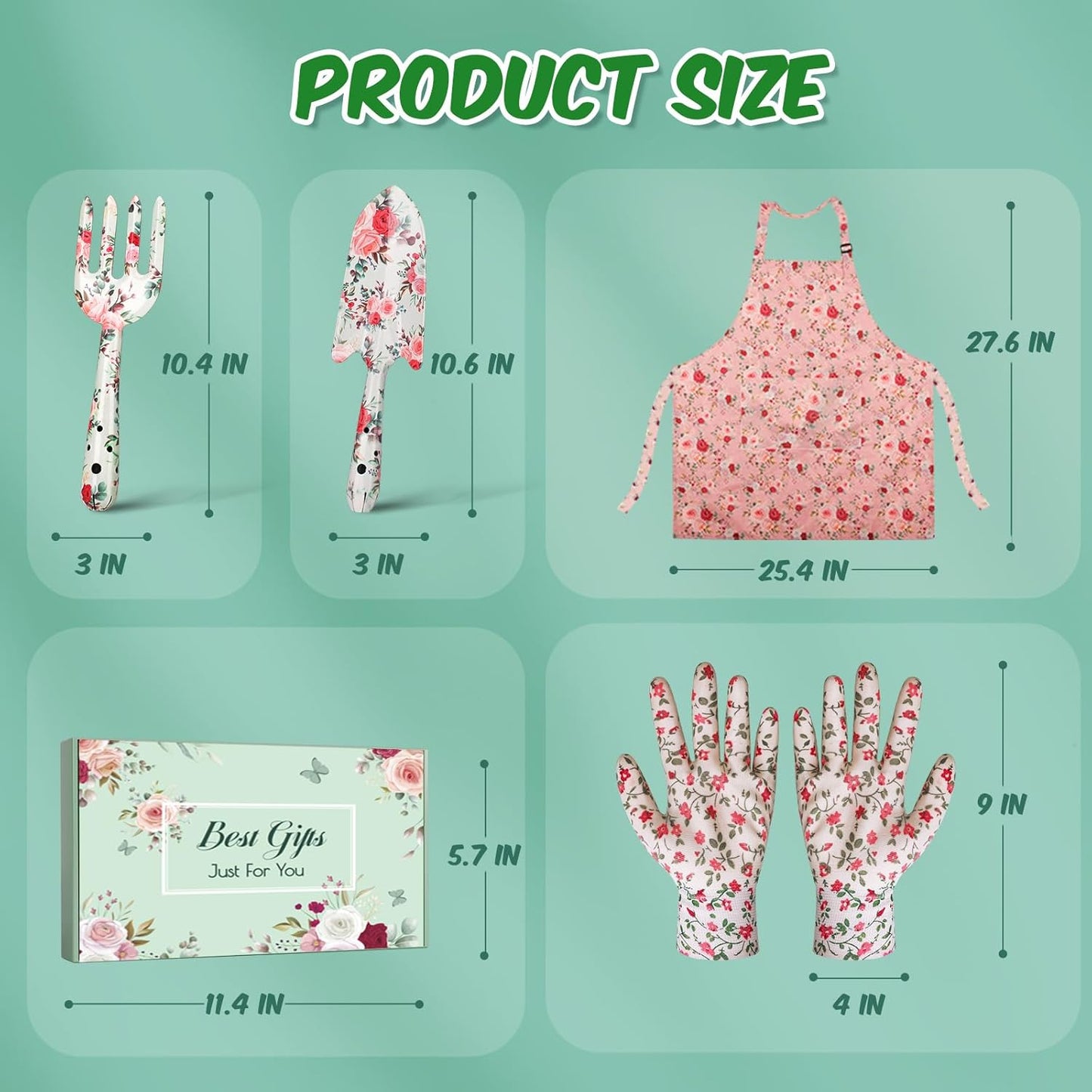 Gardening Gifts for Women, Gardening Supplies Garden Tools with Hand Fork Trowel Gloves Apron, for Mom Women Grandma, Valentine's Day for Her, Christmas Birthday Present