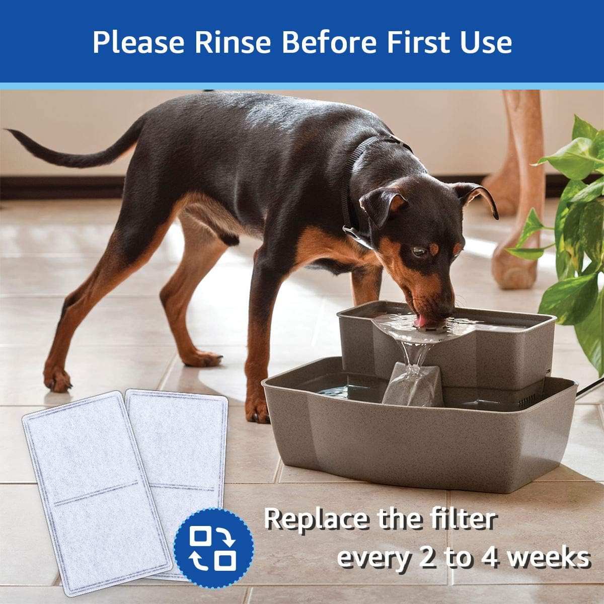 12PCS Replacement Carbon Filters Compatible with PetSafe Drinkwell Fountain Platinum Multi-Tier Everflow Outdoor, Charcoal Dog and Cat Water Fountain Filter