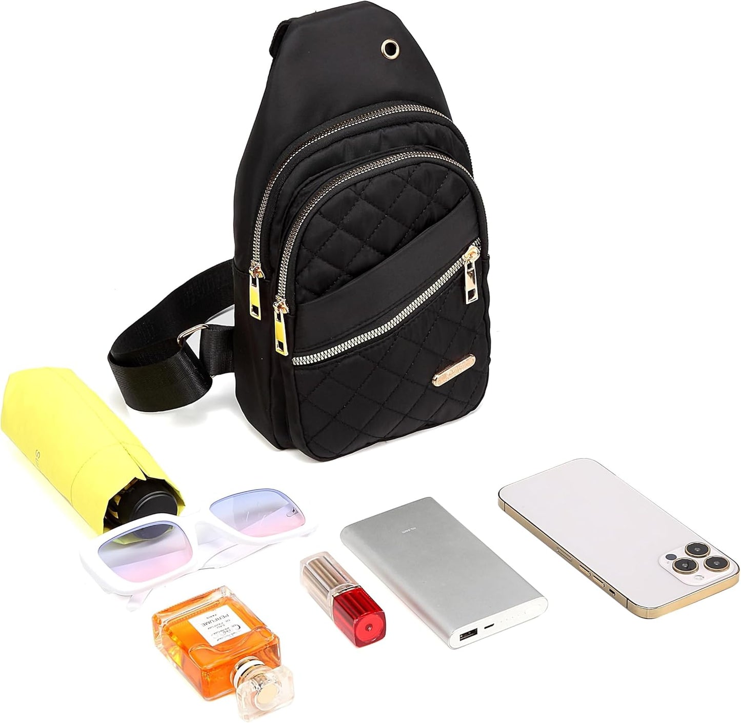 Small Sling Backpack for Women, Chest Bag Daypack Crossbody for Travel Sport Running Hiking Black