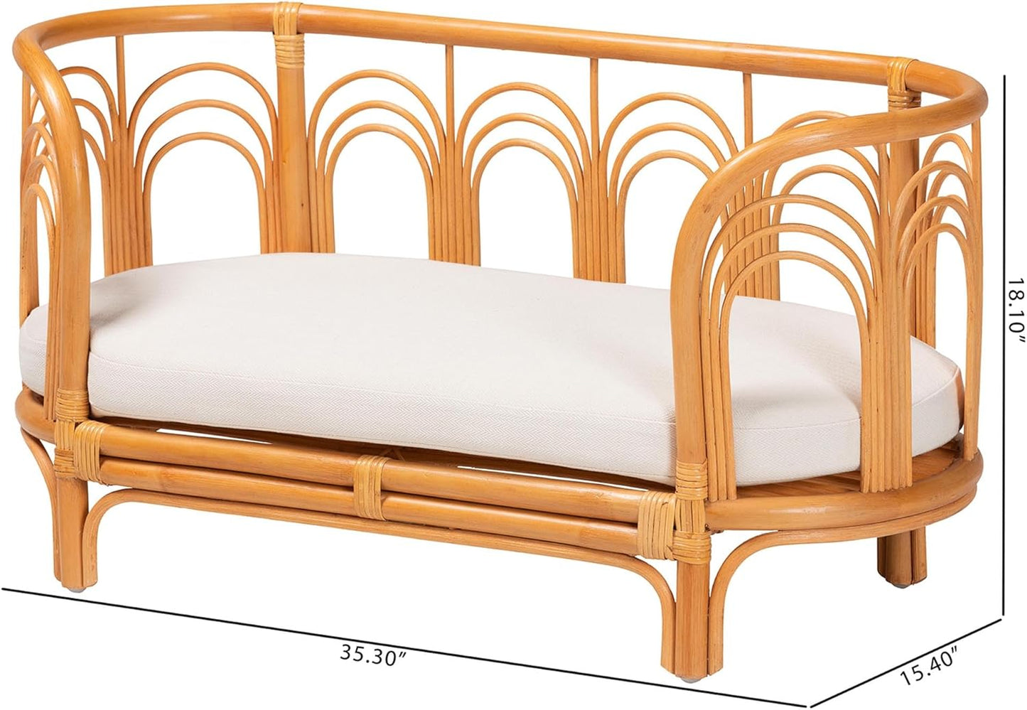 Bali & pari Nariko Bohemian Light Honey Rattan Pet Bed