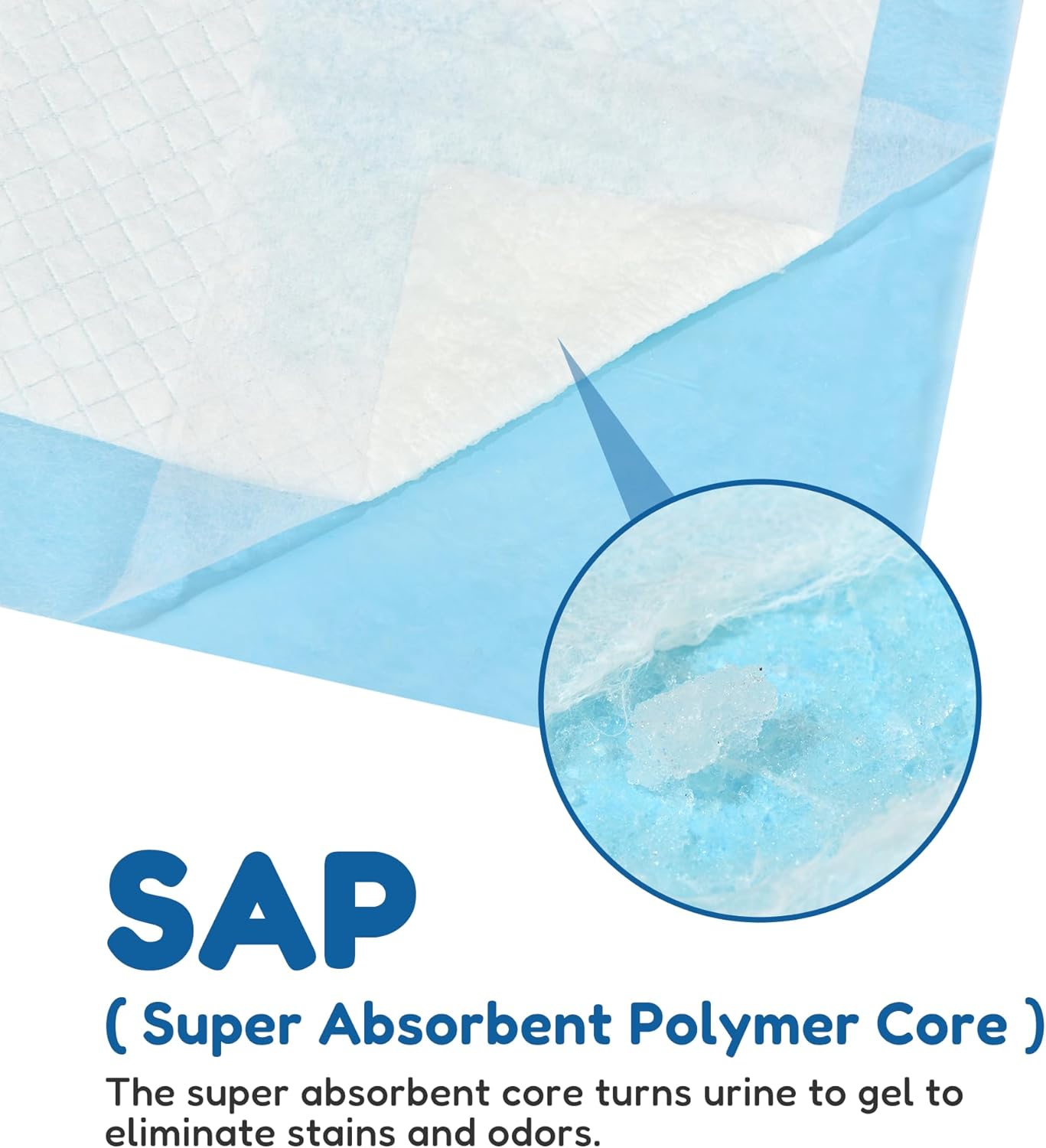 Super Absorbent Waterproof Dog and Puppy Pet Training Pad, Housebreaking Pet Pad, 50-Count Extra Middle-Size, 28’’X30’’, Blue