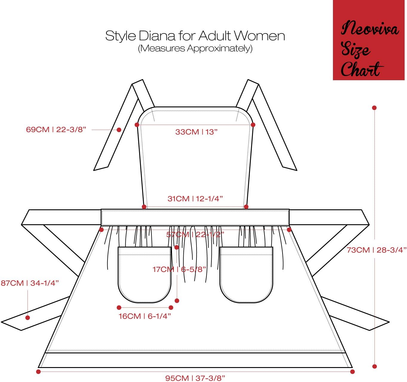 NEOVIVA Kitchen Aprons for Women with Pockets,Cooking Aprons for Women,Vintage Apron for Baking Gardening,Christmas Gifts