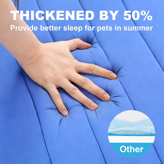 Dog Cooling Mat, Super Thick Cold Memory Sponge Cooling Mat for Dog,Foldable Crate Pet Bed & Non-Slip, (Q-Max > 0.45) Long-Lasting Cool & Keep Your Pet Cool. (X-Large - (43.3 x 31.5 Inch)