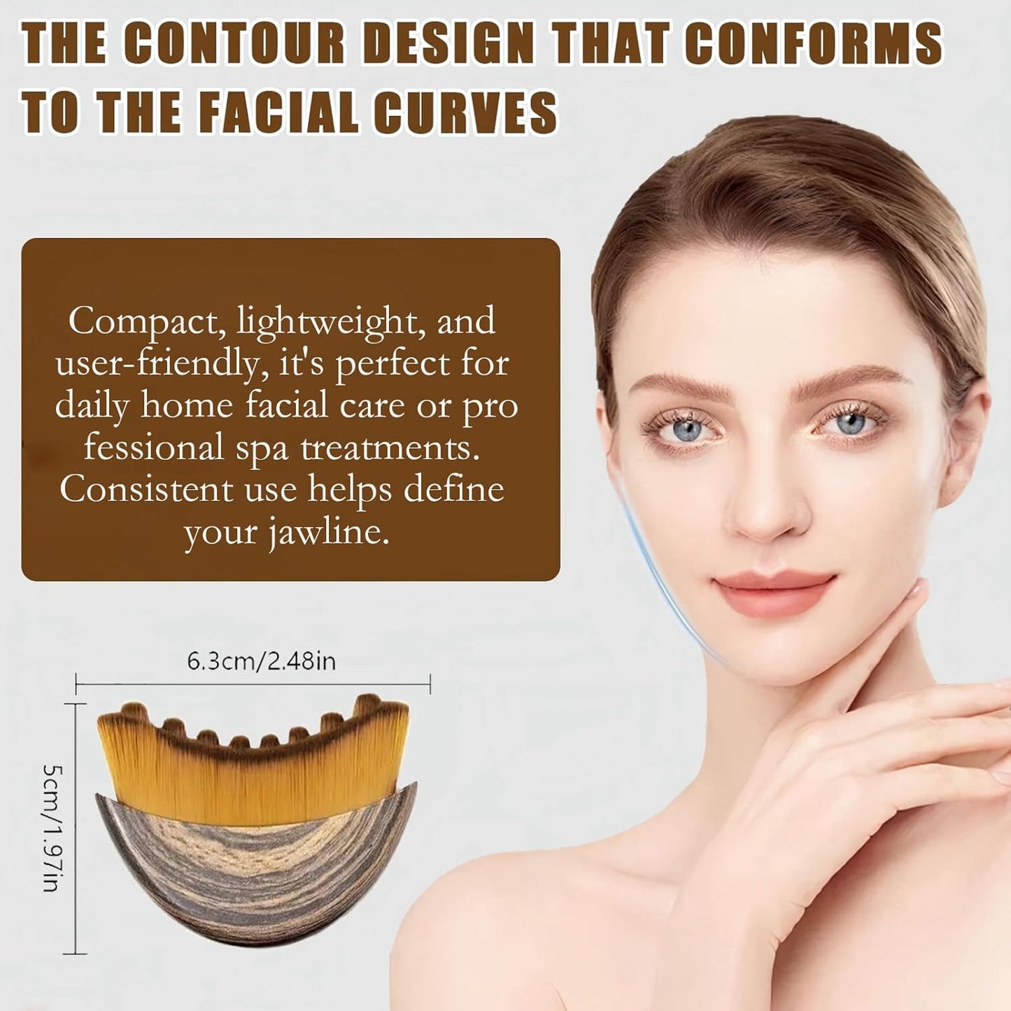 2 PCS Lymphatic Contour Face Brush, Lymphatic Drainage Massager, Ergonomic Face Beauty Tool,Designed to Fit The Skin Precisely and Relieve Fatigue for All Skin Types